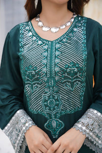 Har Din 6 –Deep Green Embroidered 3Pc Suit