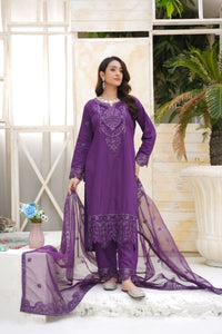 Har Din 4 – Purple Embroidered 3Pc Suit