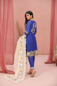 Queen Libas Summer Blues -  Lawn Pakistani Readymade Suit -Readymade Pakistani Suits UK
