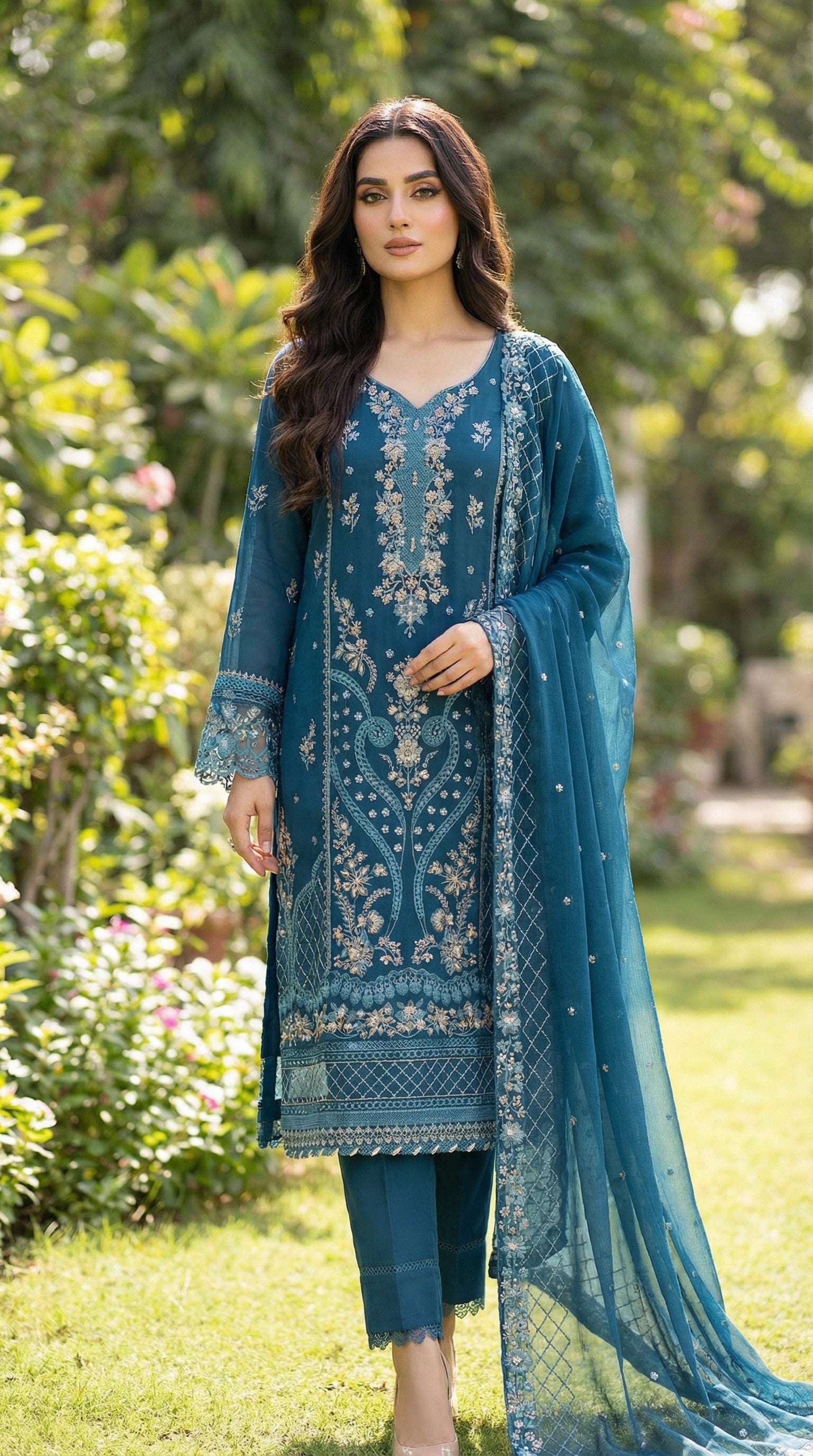 Neela (3 PC Stitched)