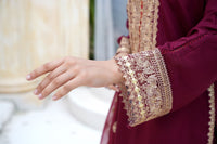 Har Din 6 –Deep Maroon Embroidered 3Pc Suit