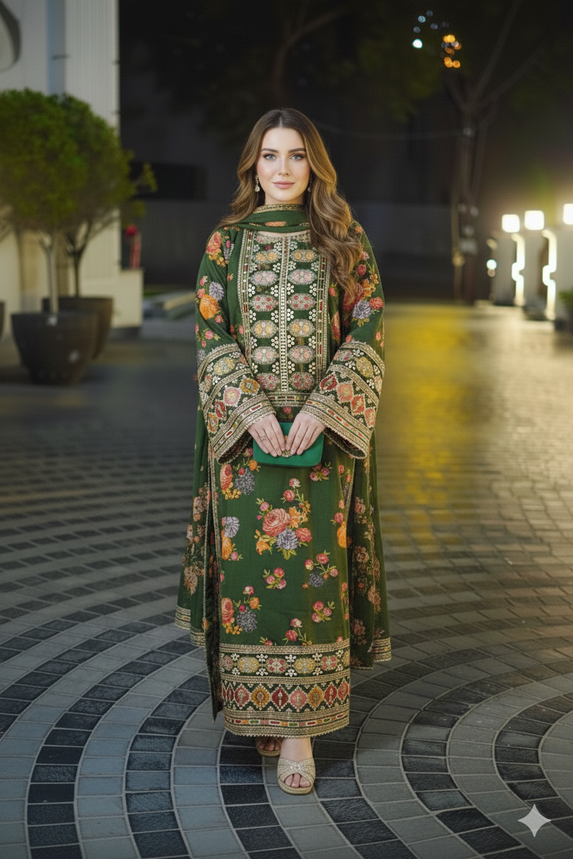 Pakistani Casual Dress - QLB-  Hira Mani Inspired