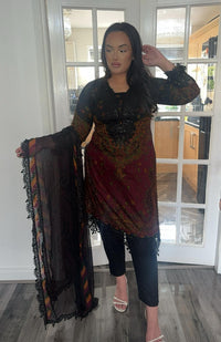 Maria B Printed Lawn Embroider Inspired Lux D-4 -Readymade Pakistani Suits UK