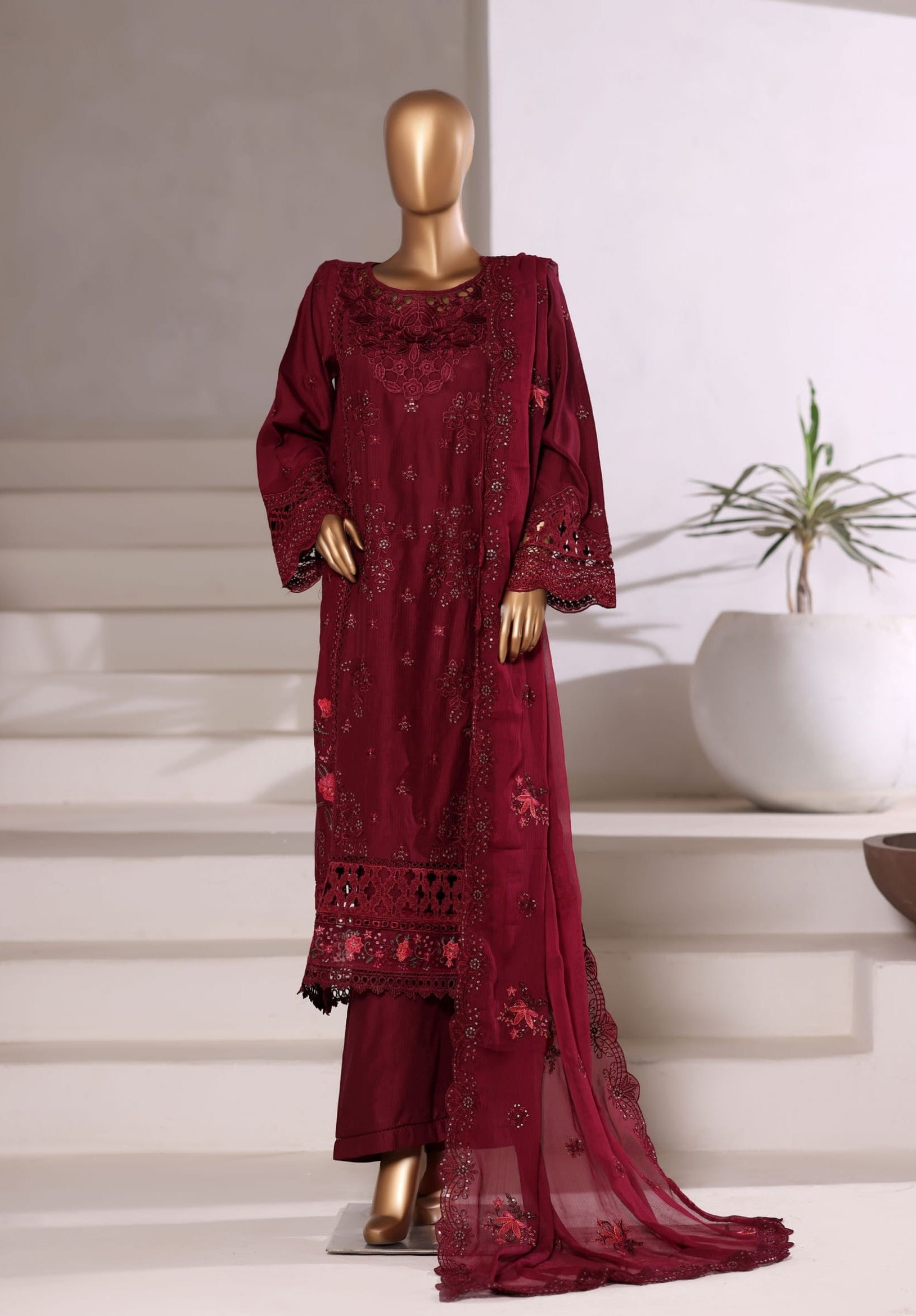 Laal (3 PC Stitched)