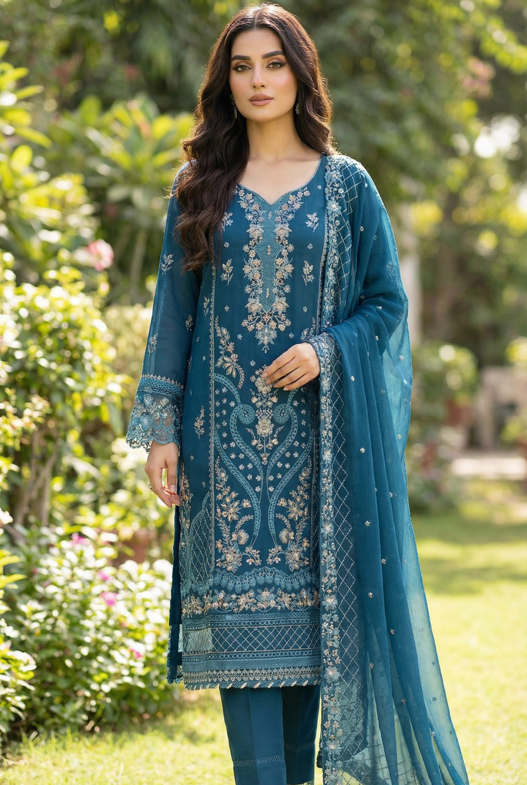 Neela (3 PC Stitched)
