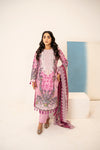 Queen Libas Pakistani Lawn Suit UK - Elegant Pink Design.