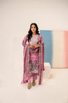 Queen Libas Pakistani Lawn Suit UK - Elegant Pink Design.