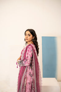 Queen Libas Pakistani Lawn Suit UK - Elegant Pink Design.