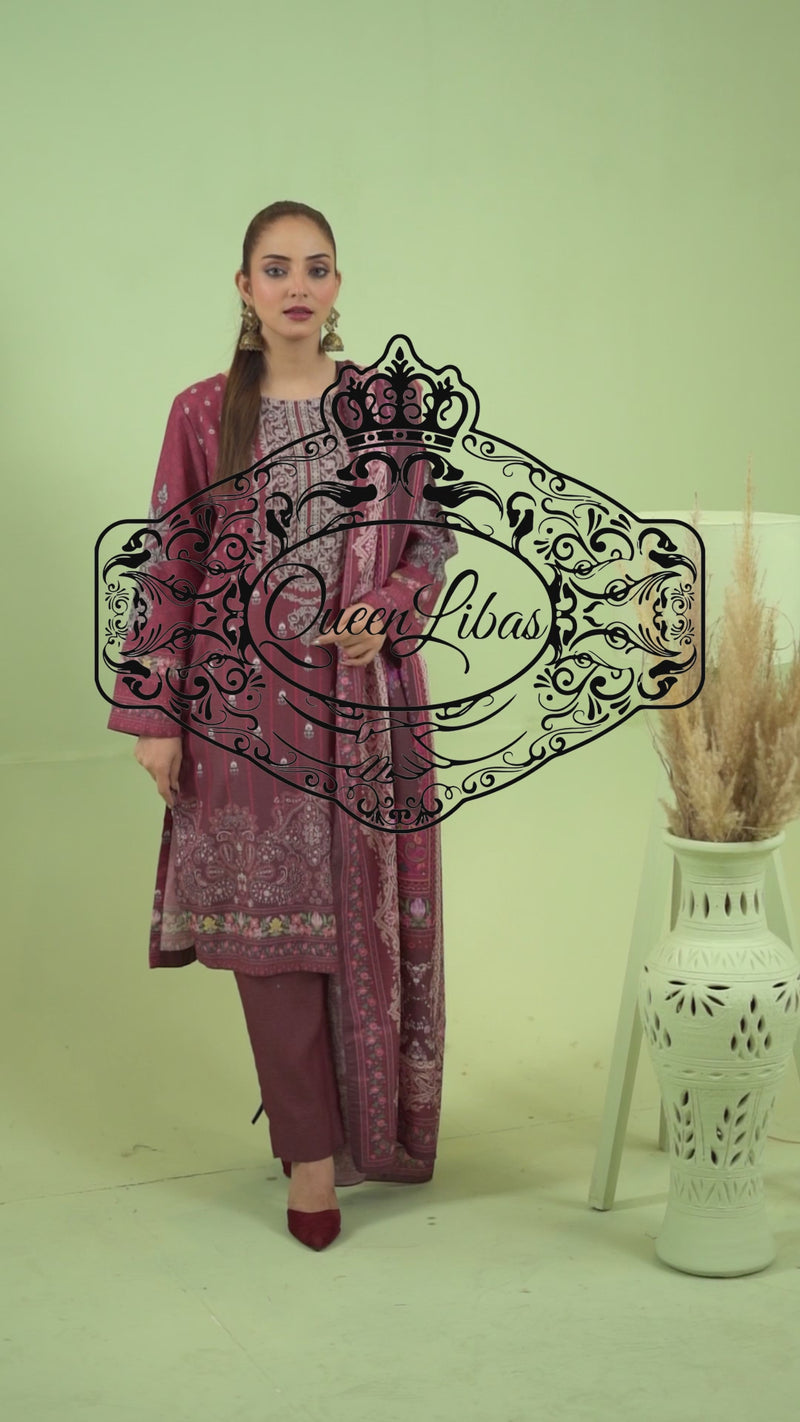 Queen Libas DH 01  - Dhanak- Pakistani Readymade Suit